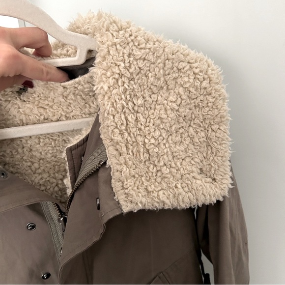 Nicholas K olive green sherpa lined jacket coat parka M - Picture 6 of 9